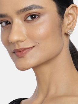 Estele - Gold Plated CZ Oscillation Stud Earrings for Women