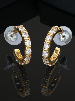 Estele - Gold Plated CZ Elegant Hoop Earrings for Women