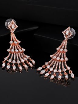 Estele - Rose Gold Plated CZ Dazzling Earrings for Women