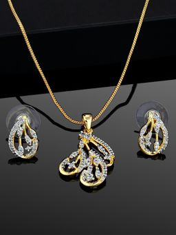 Estele - Gold Plated CZ Elegant Necklace Set for Women