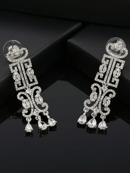 Estele - Rhodium Plated CZ Fascinating Earrings for Women