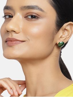 Estele - Gold Plated Round Shaped Stud Earrings with Enamel for Girls and Women(combo of 3)