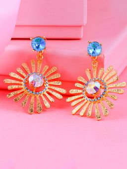 Estele - Gold Plated Flower Designer Earrings for Women