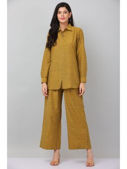 Kaanchie Nanggia - Mustard Causal Wear Shirt & Pants (Set of 2)