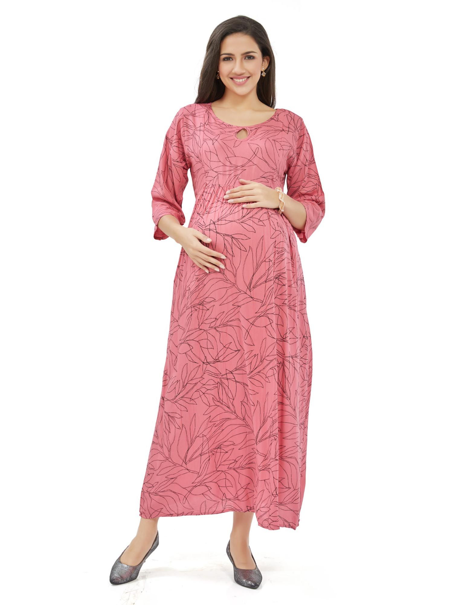 lovely mom's Maternity Dress Stylish Comfort With Dual Side Zippers-picture-31