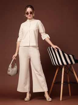 Style Quotient - Women Cotton Ivory Co-Ords Set