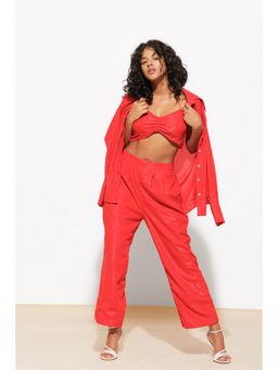 Urban Sundari - Solid Red Co-Ord Set