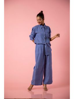 Urban Sundari - Solid Blue Co-Ord Set