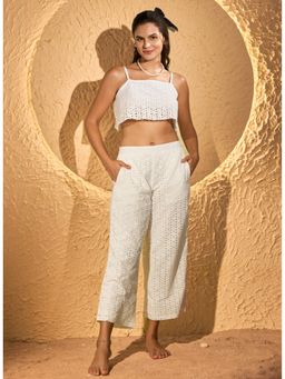 Urban Sundari - Self Design White Co-Ord Set