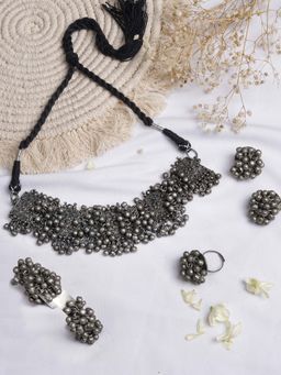 Teejh - by Joker and Witch Deveshi Silver Oxidised Jewelry Gift Set