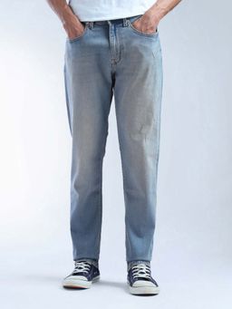 Flying Machine - Slash Slim Straight Fit Stone Washed Jeans-Blue