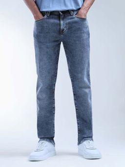 Flying Machine - Slash Slim Straight Fit Authentic Premium Jeans-Blue