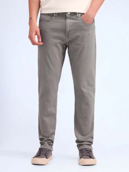 Flying Machine - Slash Slim Straight Fit Purple Jeans-Grey