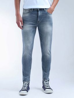 Flying Machine - Mankle Relaxed Straight Fit Style Denim Jeans-Blue