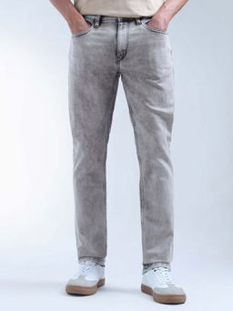 Flying Machine - Freddie Slim Straight Fit Acid Washed Jeans-Grey
