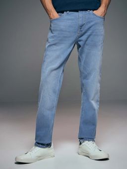 Flying Machine - Slash Straight Fit Whiskered Jeans-Blue