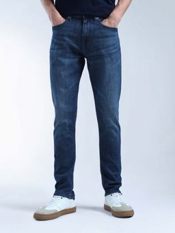 Flying Machine - Slash Slim Straight Fit Whiskered Jeans-Blue
