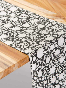 Freedom Tree - Flora Cotton Charcoal Table Runner