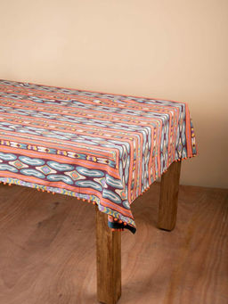 Freedom Tree - Mire Ikkat Cotton Madder Red Table Cover