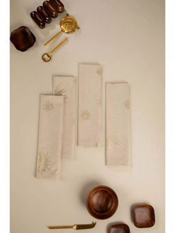 Freedom Tree - Brahmakamal Cotton Gold Dinner Napkin