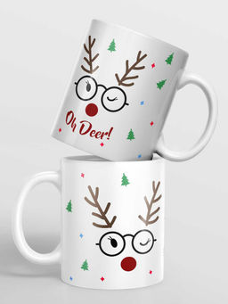 Macmerise - Oh Deer Coffee Mug Ceramic White (325ml)