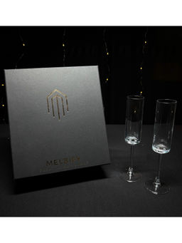 Melbify - Cylinder Champagne Flutes Glasses Gift Set (160ml)