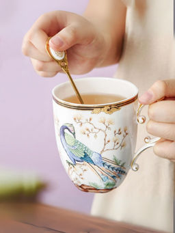 Smokey Cocktail - Luxury Mug with Peacock Print