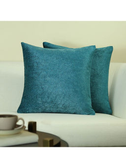 GM - Pebble Turquoise Color Jacquard 2 Pieces Cushion Covers