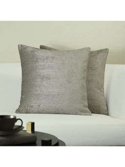 GM - Herringbone Stone Color Jacquard 2 Pieces Cushion Covers