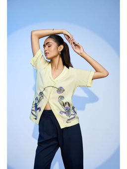 nona - Yellow Lehr Overlapped Shirt