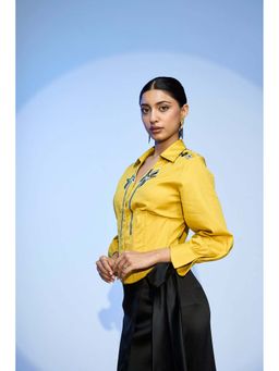nona - Yellow Lehr Corset Shirt