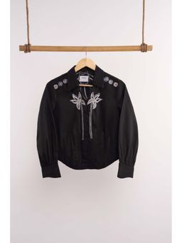 nona - Black Lehr Corset Shirt