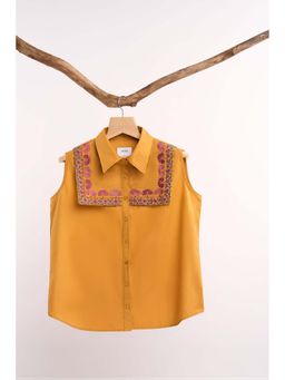 nona - Mustard Lehr Yoke Shirt