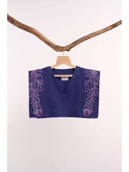nona - Blue Lehr Structured Crop Top