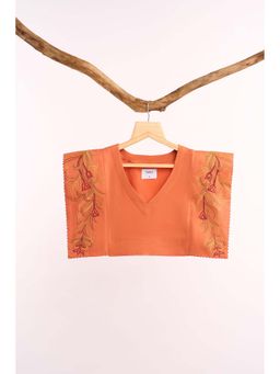 nona - Orange Lehr Structured Crop Top
