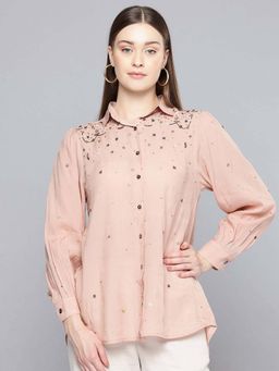 Scoup - Dusty Peach Hand Embellished Shirt