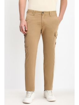 Allen Solly - Men Beige Slim Fit Solid Casual Trouser