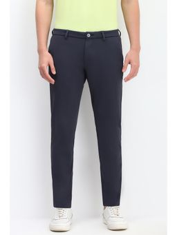 Allen Solly - Men Navy Blue Regular Fit Solid Casual Trouser
