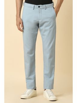 Allen Solly - Men Light Blue Slim Fit Solid Casual Trouser