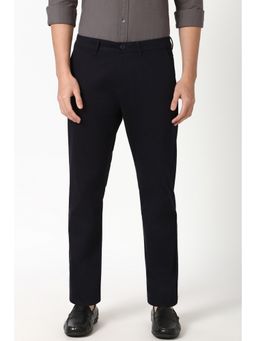 Peter England - Men Black Solid Slim Fit Trouser