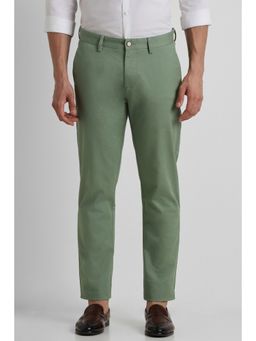 Peter England - Men Green Solid Slim Fit Casual Trouser
