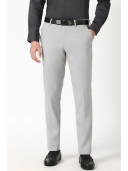 Peter England - Men Grey Print Slim Fit Trouser