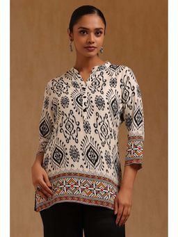 Soch - Off White Rayon Ethnic Motifs Tunic