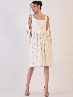 Powersutra - White Floral Skater Dress