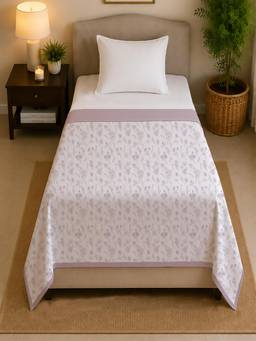 Linen Home - Reversible Dohar Single Size Floral Mauve