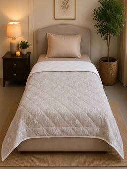 Linen Home - Cotton Reversible Ac Blanket Single Size Damask Pink and White