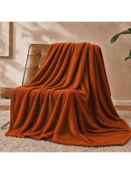 Cortina - Rust 3D Solid Fur Soft Warm Single Size Blanket