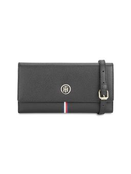 Tommy Hilfiger - Freida Women Leather Flap Wallet Cum Sling Black