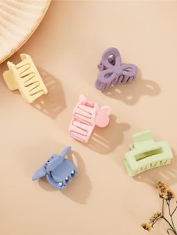 Hair Drama Co. - Women Multi-Color Mini Claw Clips (Pack of 5)