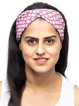 Deebaco - Women Pink Printed Fabric Hairband